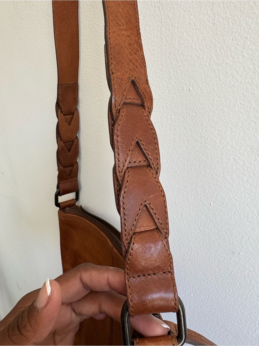 Banana Republic Genuine Leather Shoulder Bag Hobo Bag Crossbody - Picture 5 of 15